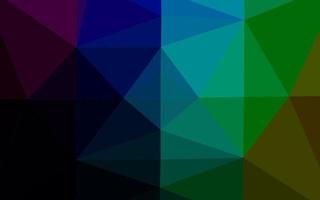 Dark Multicolor, Rainbow vector shining triangular background.