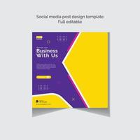 Online business social media post design template vector