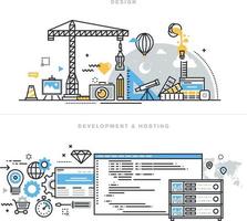Graphic and web design and development vector