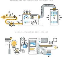 Mobile applications design and development vector