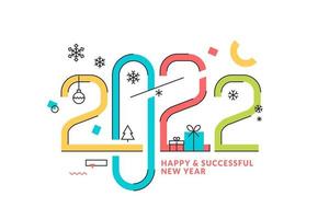 Happy New Year 2022 greeting card vector