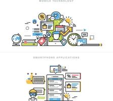 aplicaciones y servicios para teléfonos inteligentes vector