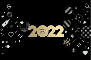 Happy New Year 2022 greeting card vector