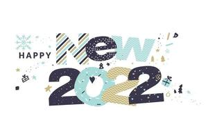 Happy New Year 2022 greeting card vector