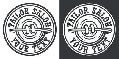 The vintage badge on the tailor salon theme vector