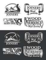 Set of the vintage posters on carpentry service theme vector