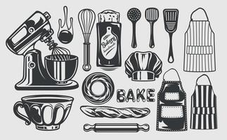 Vector illustrations on the craft bakery theme