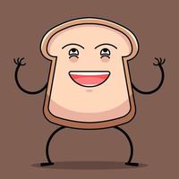 Cute toast with evil expression vector