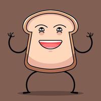 Cute toast with evil expression vector