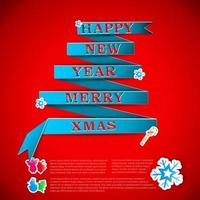 Merry XMas greeting card vector illustration