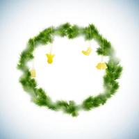Green christmas wreath background vector