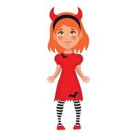 Girl dressed in a festive halloween costume - Vector