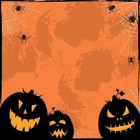 Scary gloomy orange halloween background - Vector