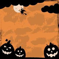 Scary gloomy orange halloween background - Vector