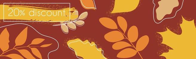 20 percent big autumn discounts, web ad banner - Vector