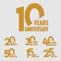 A collection of various anniversary labels design vector