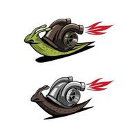 Snail with turbos speed  logo vector