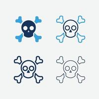 skull icon set isolated symbol vector