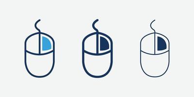 Computer mouse icon set isolated symbol