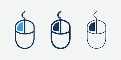 Computer mouse icon set isolated symbol vector