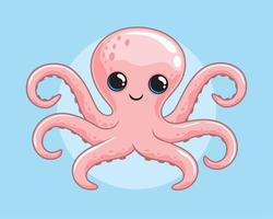 lindo pulpo dibujos animados ilustraciones animales vector