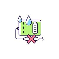 Unplug power bank if wet RGB color manual label icon vector