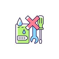 Not serviceable if exposed to liquids RGB color manual label icon vector