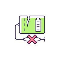 Dont use powerbank if damaged RGB color manual label icon vector