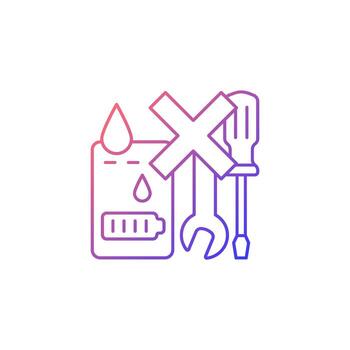 Not serviceable if exposed to liquids gradient linear vector manual label icon