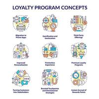 Loyalty program concept icons set vector