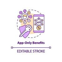 App-only benefits concept icon vector