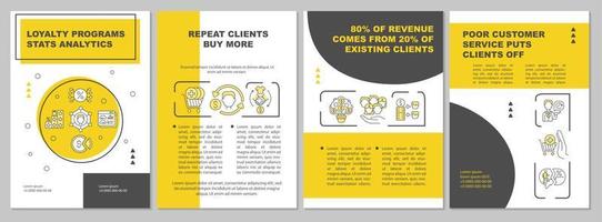 Loyalty programs statistics analytics brochure template vector