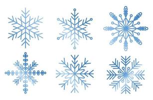 Set of gradient snowflakes for winter design. Vector illustration