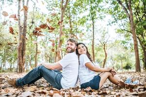 Happy Smiling Couple diversity in love moment together photo