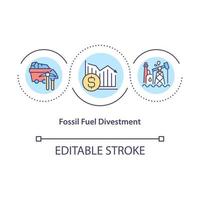 icono del concepto de desinversión de combustibles fósiles vector