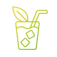 Iced tea gradient linear vector icon