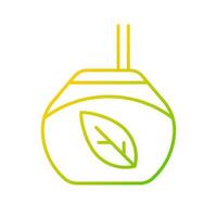 Tea gourd cup gradient linear vector icon