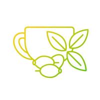 Rosehip tea gradient linear vector icon