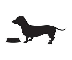 silhouette of a dachshund with a bowl