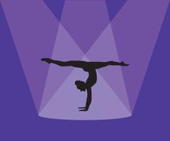 silhouette of a gymnast who does physical exercises vector