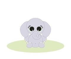 children's illustration with a cartoon elephant vector