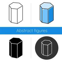 icono de prisma hexagonal vector