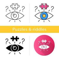 Riddle solving process icon vector