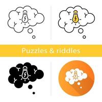 Puzzle solving icon vector