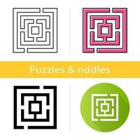 Maze puzzle icon vector