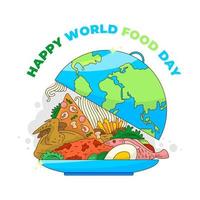Fondo de vector del día mundial de la alimentación para cartel, pancarta, tarjeta de felicitación, etc.