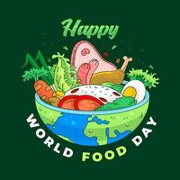 Fondo de vector de día mundial de la comida para cartel, pancarta, tarjeta de felicitación