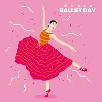 Beautiful young woman dancing ballet vector