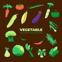 colección de vectores de verduras variadas para vegetarianos