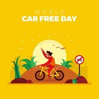 Car Free Day Concept in the City in the Morning vector